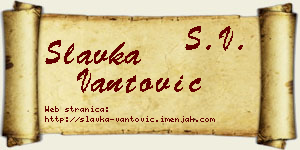 Slavka Vantović vizit kartica